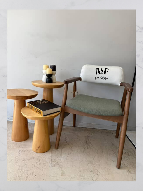 Çubuklu ASF-K14 armchair — Natural Collection
